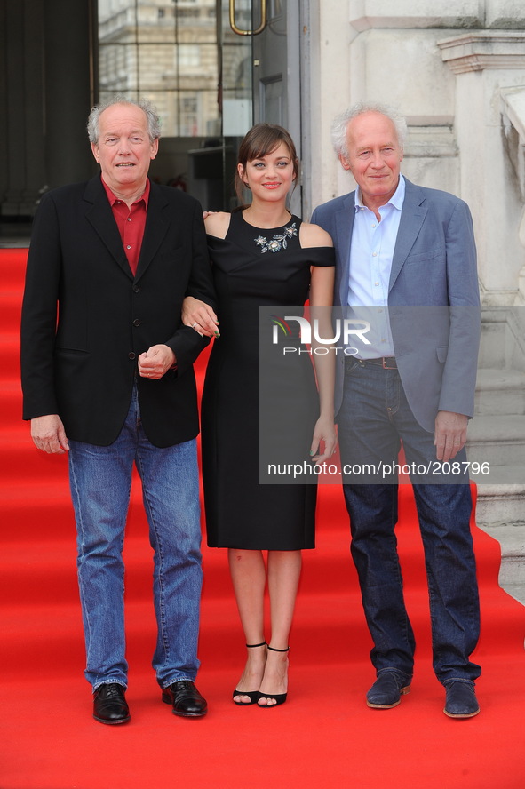 Luc Dardenne, Marion Cotillard and Jean-Pierre Dardenne attend the UK Premiere of Two Days, One Night at Somerset House in London.
7th Augu...