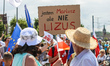 Protesters during the anti judicial reform protest are seen in Gdansk, Poland on 22 July 2...