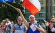 Protesters during the anti judicial reform protest are seen in Gdansk, Poland on 22 July 2...