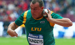 Tomasz Sciubak of Poland compete Men's Shot Put F37 Final during World Para Athletics Cham...
