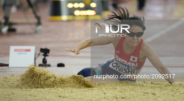 Hitomi Onishi of Japen  compete
Women's Long Jump T42 Final during World Para Athletics Championships at London Stadium in London on July 23...
