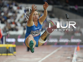 Martina Caironi of Italy compete
Women's Long Jump T42 Final during World Para Athletics Championships at London Stadium in London on July 2...
