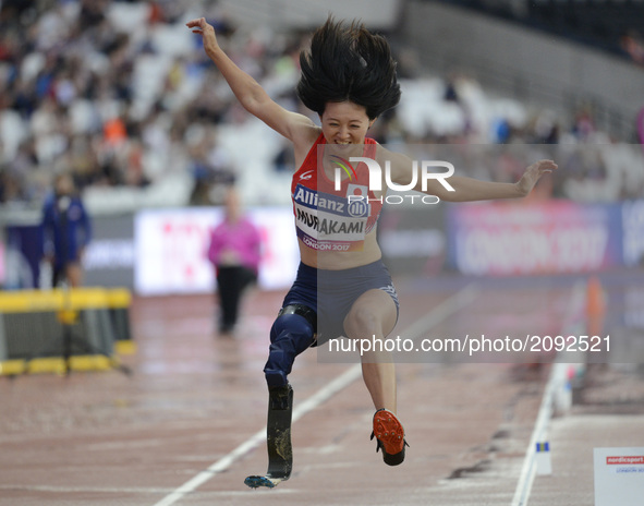 Sayaka Murakami of Japen compete
Women's Long Jump T42 Final during World Para Athletics Championships at London Stadium in London on July 2...
