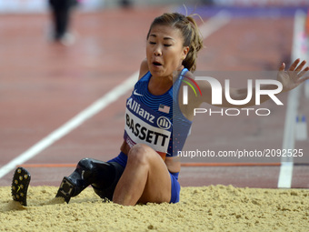 Scout Bassett of USA compete
Women's Long Jump T42 Final during World Para Athletics Championships at London Stadium in London on July 23, 2...