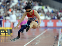 Hitomi Onishi of Japen compete
Women's Long Jump T42 Final during World Para Athletics Championships at London Stadium in London on July 23,...