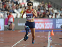 Hitomi Onishi of Japen compete
Women's Long Jump T42 Final during World Para Athletics Championships at London Stadium in London on July 23,...