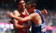 Christiano Perrira of Portugal  celebrate with Michael Brannigan of USAMan's 1500m T20 Fin...