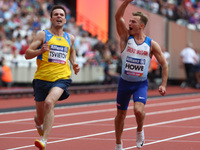 Jordan Howe of Great Britain  Man's 100m T35 Final during World Para Athletics Championships at London Stadium in London on July 23, 2017 (