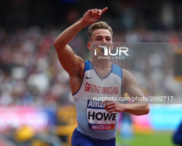 Jordan Howe of Great Britain  Man's 100m T35 Final during World Para Athletics Championships at London Stadium in London on July 23, 2017 