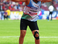 Tomasz Sciubak of Poland compete Men's Shot Put F37 Final during World Para Athletics Championships at London Stadium in London on July 23,...