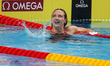 Katinka Hosszu (HUN) reacts after the Women's 200m Individual Medley Final on day eleven o...