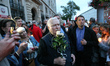 Former President of Poland Lech Walesa in front of Gdansk Regional Court is seen in Gdansk...