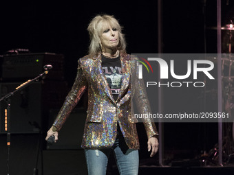 Chrissie Hynde, leader of The Pretenders, performs during a concert of the Universal Music Festival at the Royal Theater in Madrid, Spain, 2...