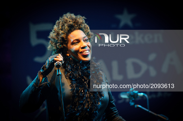 American jazz and soul singer Macy Gray performs onstage during 52nd edition of Heineken Jazzaldia Festival on July 24, 2017 in San Sebastia...