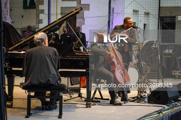 Performance of the South African pianist Abdullah Ibrahim together with Terence Blanchard (trumpet), Noah Jackson (bass, cello), Will Terril...