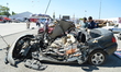 A car, which was destroyed during the July 15, 2016 failed coup attempt, is seen on the se...