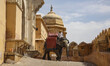 The famous Amber Fort in Jaipur, India with more than 1.5 million visitors per year. Build...