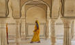 The famous Amber Fort in Jaipur, India with more than 1.5 million visitors per year. Build...