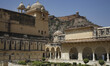 The famous Amber Fort in Jaipur, India with more than 1.5 million visitors per year. Build...