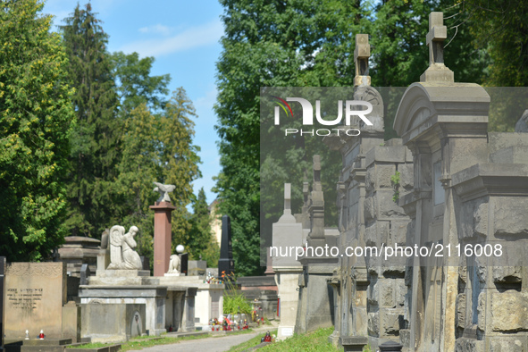 A view historical tombs of Polish families burried in the old part of Lyczakowski cemetery. As Lwow for centuries used to be a centre of Pol...