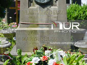 A view of Wladysław Beza's (1847-1913) tomb, a Polish poet, a neo-romantic, who writes in a patriotic spirit, buried at the historic Lyczako...