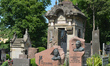 A view historical tombs of Polish families burried in the old part of Lyczakowski cemetery...