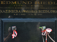A view of Edmund Riedl's (1854-1916) tomb, a Polish a merchant and deputy to the Galician National Parliament, buried at the historic Lyczak...