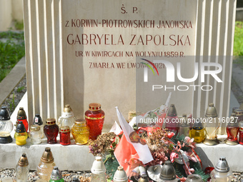 A view of Gabriela Zapolska's (1803-1876) tomb, a Polish novelist, playwright, naturalist writer, feuilletonist, theatre critic and stage ac...