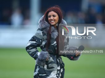 Former X Factor contestant Lydia Lucy
during Friendly match between Billericay Town and West Ham United XI at AGP Arena, Billericay,  Englan...
