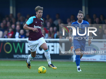 West Ham United U23s Martin Samuelsen
during Friendly match between Billericay Town and West Ham United XI at AGP Arena, Billericay,  Englan...