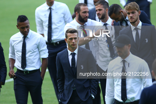 Federico Bernardeschi of Juventus during the Juventus Walk Around ahead of the Italian Supercup at Olimpico Stadium on August 12, 2017 in Ro...