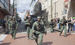 State police clearing streets in the aftermath of the terrorist attack executed by James A...