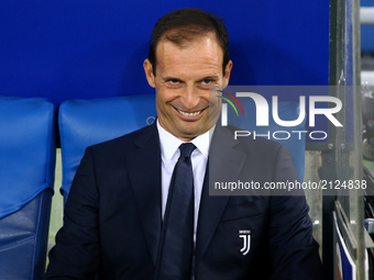 Massimiliano Allegri manager of Juventus  before the Italian Supercup match between Juventus and SS Lazio at Stadio Olimpico on August 13, 2...