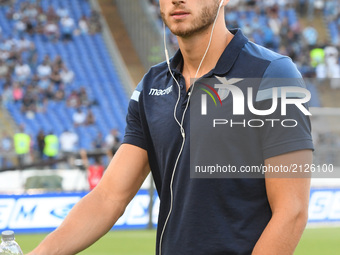 Wesley Hoedt during the Italian SuperCup TIM football match Juventus vs lazio on August 13, 2017 at the Olympic stadium in Rome. (