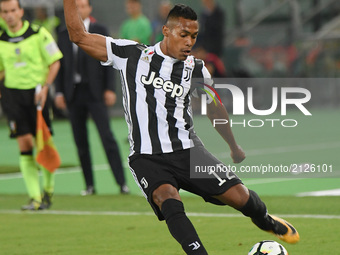Alex Sandro during the Italian SuperCup TIM football match Juventus vs lazio on August 13, 2017 at the Olympic stadium in Rome. (