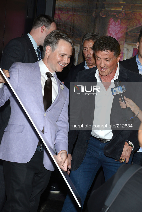 Jason Binn and Sylvester Stallone attends the party for Sylvester Stallone' s cover of DuJour Magazine on August 14, 2014 at Provocateur in...