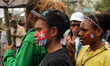 Students who are members of the West Papua, Papua Student Alliance (AMP) staged a demonstr...