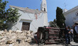 A house, destroyed in the earthquake in one of the more heavily damaged areas on August 22...