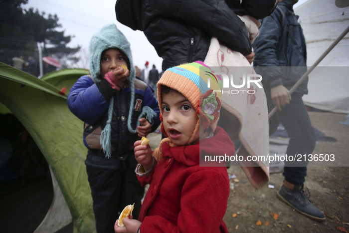 The makeshift refugee camp in Idomeni