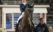 Swedish rider Therese Nilshagen on Dante Weltino OLD arrives at the price giving ceremony...