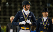 The Swedish dressage team arrives at the price giving ceremony for the team dressage compe...