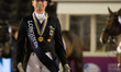 German rider Isabell Werth enjoys the moment during the price giving ceremony for the team...