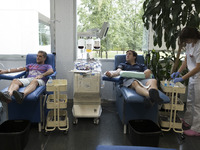 Blood Transfusion Center of Madrid. The center is developing the special summer donation campaign, which aims to maintain optimal blood rese...