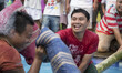 A man manage to hit his opponent on the pilow battle. In order celebrate Indonesia Indepen...