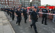 High Police forces during the KOD (Committee of Defence of Democracy) members march with g...