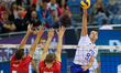 Francois Lecat (BEL), Pieter Verhees (BEL), Yury Berezhko (RUS),  during European Volleyba...