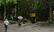 People walking at the Wolf's Lair remains are seen on 2 September 2017  in Gierloz , Polan...