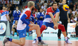 Uros Kovacevic (SRB), Nemanja Petric (SRB), during the 2017 CEV Men's Volleyball European...
