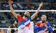 Nemanja Petric (SRB), Uros Kovacevic (SRB)  celebration, during the 2017 CEV Men's Volleyb...
