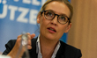 The top candidate of the AfD Alice Weidel speaks during the press conference  in Germany,...